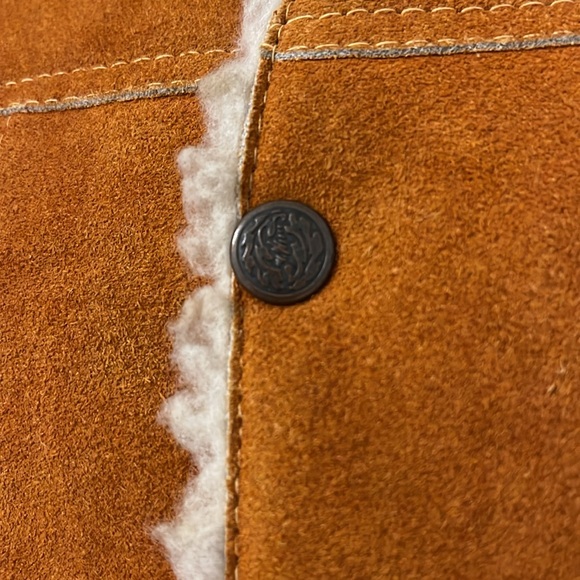 VTG GENUINE LEATHER Polyester Lined Vest Youth Snap Suede Mexico - Picture 4 of 8